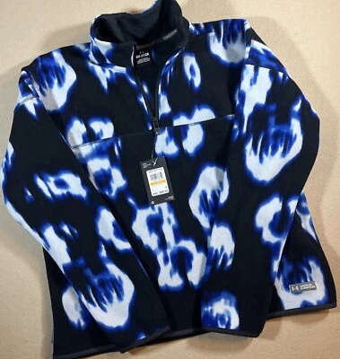 Top Under Armour para mujer estampado turbo polar 1/4 cremallera blanco y azul pequeño nuevo con etiquetas Foto 1 de 4
