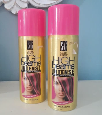 2 x Color de pelo en aerosol temporal intenso Salon Grafix High Beams 22 rosa Popstar Foto 1 de 3