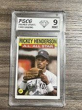 1986 TOPPS RICKEY HENDERSON PSCG 9 MINT HOF NEW YORK YANKEES GRADED