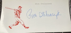 RICK STELMASZEK Personally Autographed Signed MLB Card TWINS CUBS ANGEL FreeShip - Picture 1 of 2