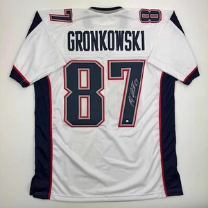 Autographed/Signed Rob Gronkowski New England White Football Jersey Steiner COA - Picture 1 of 4
