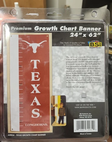 Texas Longhorns Growth Chart Banner - best price! Cover