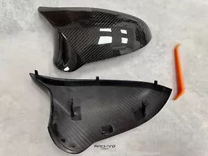 Dry Carbon Fibre Pre Preg Wing Mirror Cover Caps BMW F80 M3 F82 M4 F87 M2 RHD - Picture 1 of 12