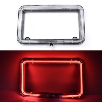 Marco universal de matrícula de neón blanco/rojo/púrpura para motocicleta Honda Harley Foto 1 de 4