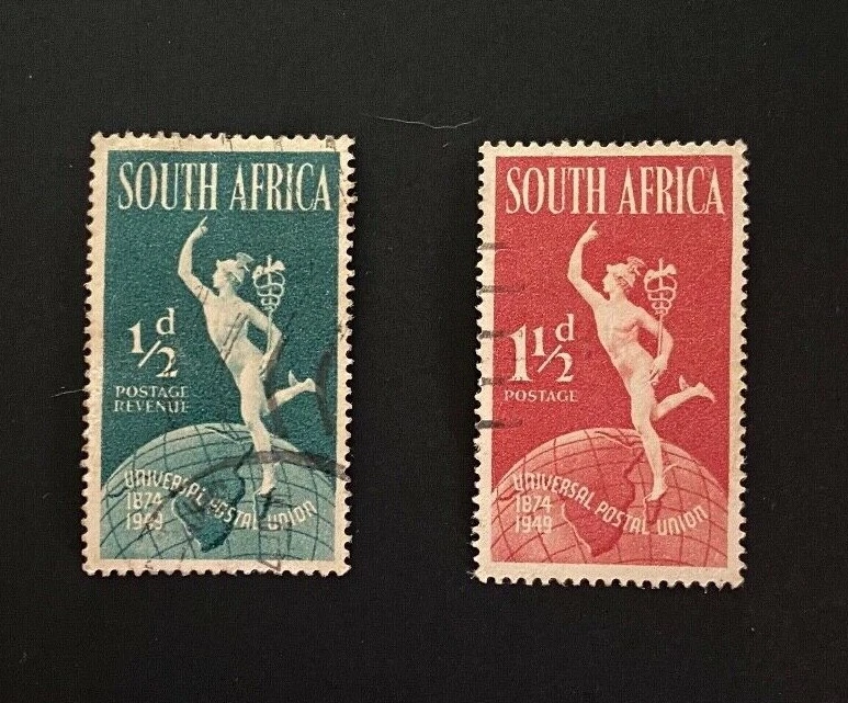 SELLOS DE SUDAFRICA VERDE (1/2 centavo) y ROJO (1 1/2 centavo) (RARO)  Foto 1 de 2