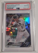 2016 Topps Chrome Trevor Story Refractor Rookie Card PSA 10 Rockies Red Sox RC