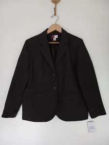 JM Collection Blazer Jacket 18 Green Solid Lined Button V-Neck Long Sleeve New - Picture 1 of 5