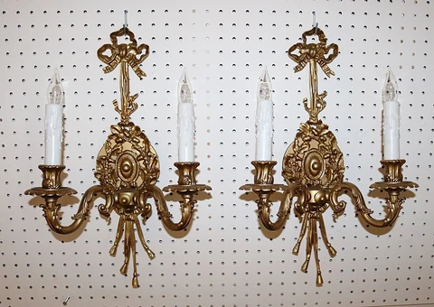 Fine Pair Louis XV 2 Light Sconces Cover