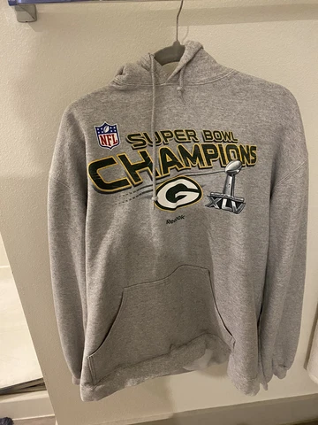 Super Bowl Champions Green Bay Packer Hoodie Size xL Reebok Sweatshirt Cover