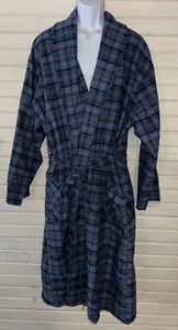 Vermont Country Store Talla GRANDE Franela Portuguesa Para Hombres Bata Bolsillos Cinturón Usado en Excelente Condición - Imagen 1 de 8