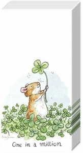 ONE IN A MILLION 4 leaf clover pocket Novelty Tissues 21cm sq 4 ply 2 packs - Picture 1 of 1