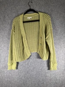 American Eagle Cardigan Women Small Green Crochet Oversized Boho Feminine Coasta - Picture 1 of 7