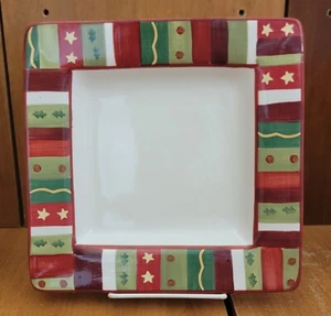 Tabletops WINTERLAND Square Salad plate, 8 1/4", Christmas, Excellent - Picture 1 of 4
