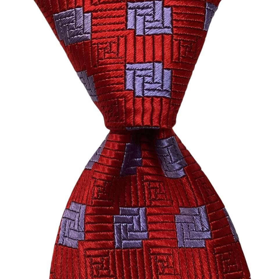 Corbata de seda para hombre HARRODS KNIGHTSBRIDGE INGLATERRA diseñador geométrico rojo/azul usada en excelente estado Foto 1 de 3