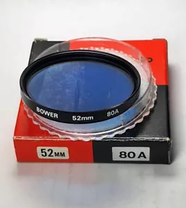 52mm Bower 80A Blue Glass Lens filter 80 A Coated 52 mm Color 80-A Japan New - Picture 1 of 5