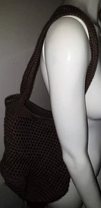 Chocolate Brown Crochet Market Bag / beach bag / shoulder bag Hand made to order - Picture 1 of 5