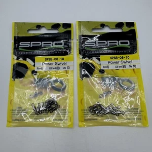 SPRO Power Swivels 2 PACKS - Size 6 80lb test (10 per pack) SPSB-06-10 - Picture 1 of 4