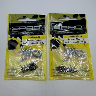 SPRO Power Swivels  2 PACKS - Size 6  80lb test (10 per pack) SPSB-06-10 - Image 1 of 4