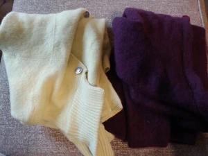 2 Pc LOT 1 lb FELTED WOOL Cash mere SWEATER CRAFTS Fiber Arts APPLIQUE - Picture 1 of 1