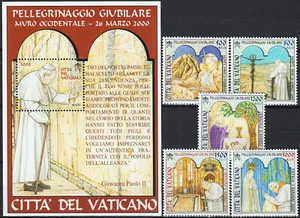 Juego Vaticano y S/S Peregrinaciones Jubileo del Santo Padre 2001 Estampillada sin montar o nunca montada-20 euros - Imagen 1 de 1