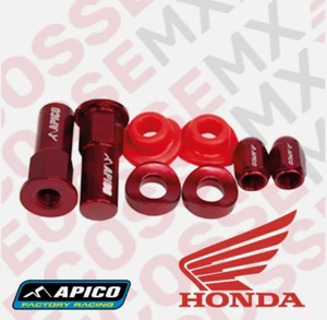 Kit de brillo de rueda Honda CRF450X Apico tuercas de bloqueo de llanta roja tapas antipolvo - Imagen 1 de 6