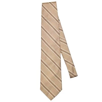 BREUER $89 Diagonal Stripe Silk Tie Gold/Brown OS One Size - Image 1 of 3
