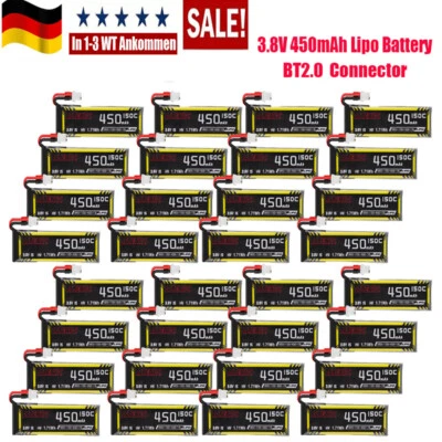 1S 3,8V 450mAh LiPo-Batterie 50C/100C mit BT2.0-Stecker für RC-Fahrzeug UAV DHL - Bild 1 von 4