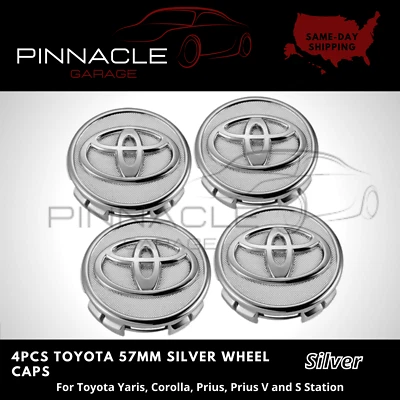 4x TOYOTA 57mm Wheel Center Caps- Corolla, Prius, Yaris- Satisfaction Guaranteed - Image 1 of 3