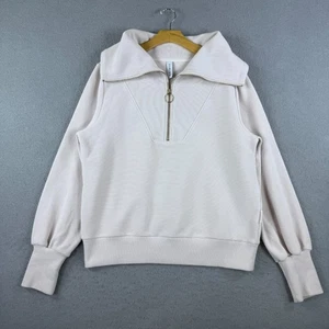 Varley Women's Vine Half Zip Pullover Sweater Pink Size M Ribbed Sweatshirt - Picture 1 of 7