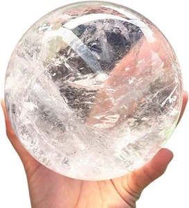 Bola de cristal de cuarzo, esfera de cristal blanco bola de cristal curativo con soporte Home De - Imagen 1 de 6