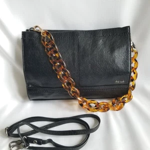 Bolso de hombro bandolera The Sak Demi de cuero negro Y2K - Imagen 1 de 12