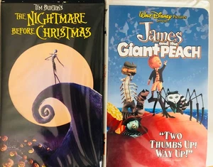 The Nightmare Before Christmas & James and the Giant Peach VHS Tape Bundle - Picture 1 of 3