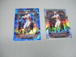 Prizm Draft Picks 2023 Ben Roethlisberger blu ghiaccio rotto 99/99 e argento - Foto 1 di 5