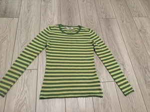 Maglione pullover donna Old Navy in cashmere verde a righe taglia M - Foto 1 di 6
