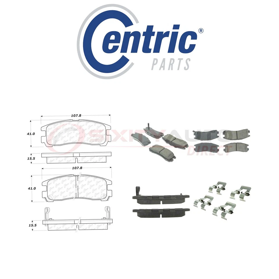 Centric Ceramic Disc Brake Pads w Shims for 1992 Eagle Vista 1.5L L4 - yt Foto 1 de 4