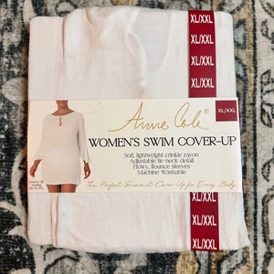 Anne Cole White Swim Cover-Up XL/XXL Women's Beach Pool Tunic Dress NWT - Picture 1 of 5