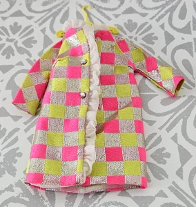 VINTAGE BARBIE SPARKLE SQUARES #1814 Silber & Hot Pink Mantel Chiffonbesatz - Bild 1 von 12