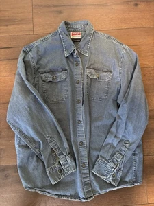 Wrangler Jeanshemd Herren 2XL Blau Knopfleiste Comfort Flex Arbeitskleidung - Bild 1 von 4