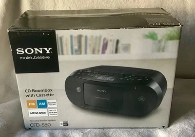 Sony CFD-S50 Boombox CD Radio AM/FM Stereo Cassette Tape Player and Recorder - Image 1 of 4