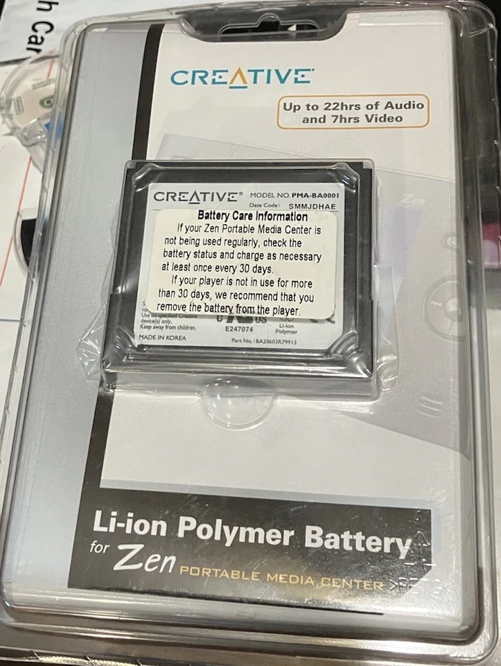 ⚡️Batería NiP para centro multimedia portátil Creative Zen PMA-BA0001 CZPAB01 NoS Foto 1 de 4