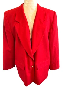 VTG Pendleton Women’s Red 100% Wool 2-Button Blazer/Jacket • Size 14W - Picture 1 of 11