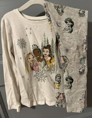 Princess Outfit 4T Girls Disney Princess Tiana Rapunzel Belle Long Sleeve Shirt - Image 1 of 4