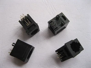 30 pcs Top Entry with Flange 5222 4P4C Modular Network PCB Jack Connector New - Picture 1 of 3