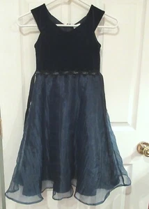 Girls Perfectly Dressed Black GREEN DRESS~size 8~NEW~Special Occasion~ Velour - Picture 1 of 8