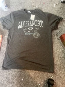 Delta-Soft Tshirt Unisex Adult San Francisco Sz M Grey Short Sleeve Cotton/poly - Picture 1 of 6