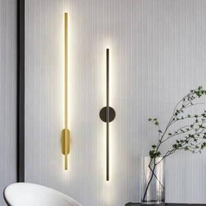 Linear LED Wall Lamp Living Room Aisle Corridor Bedroom Bedside Light Sconce - Picture 1 of 21