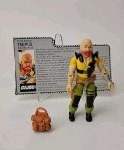 Lot 1987 GI Joe Sgt Slaughters Renegade Taurus Figure w/ Backpack & File Card - Picture 1 of 9