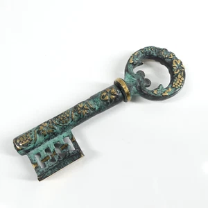 Llave sacacorchos vintage con decoración de hoja de vino, bronce - Imagen 1 de 3