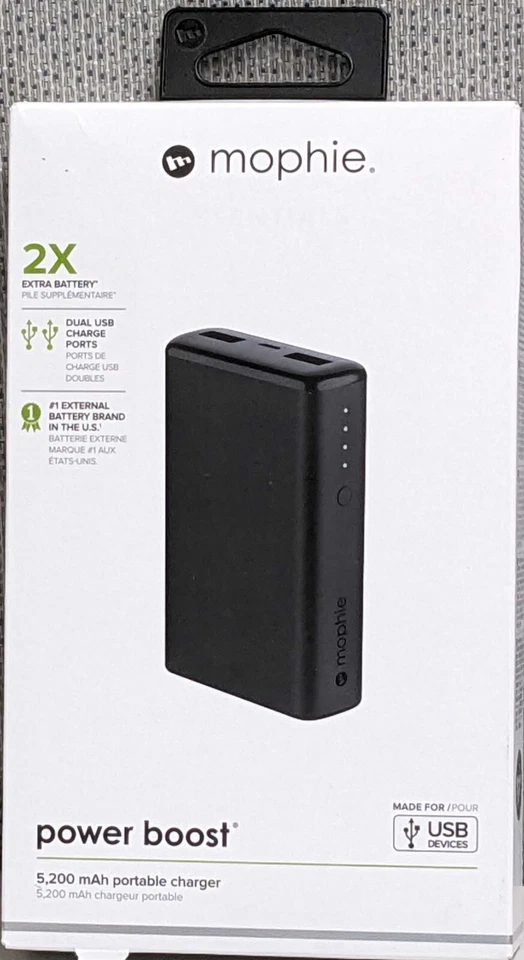 Cargador Portátil Mophie Power Boost 5200mAh - Negro Foto 1 de 2