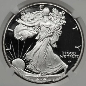 2021 NGC PF69 Curved Clip Silver Eagle Dollar Type 2 Mint Error Extremely Rare - Picture 1 of 4